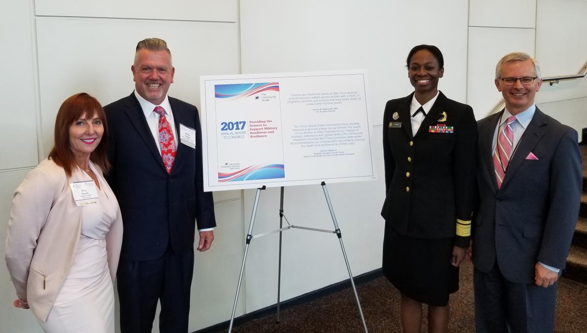 Dr. Nita Hawk, William Calvert, RADM Erica Schwartz, and John Clymer